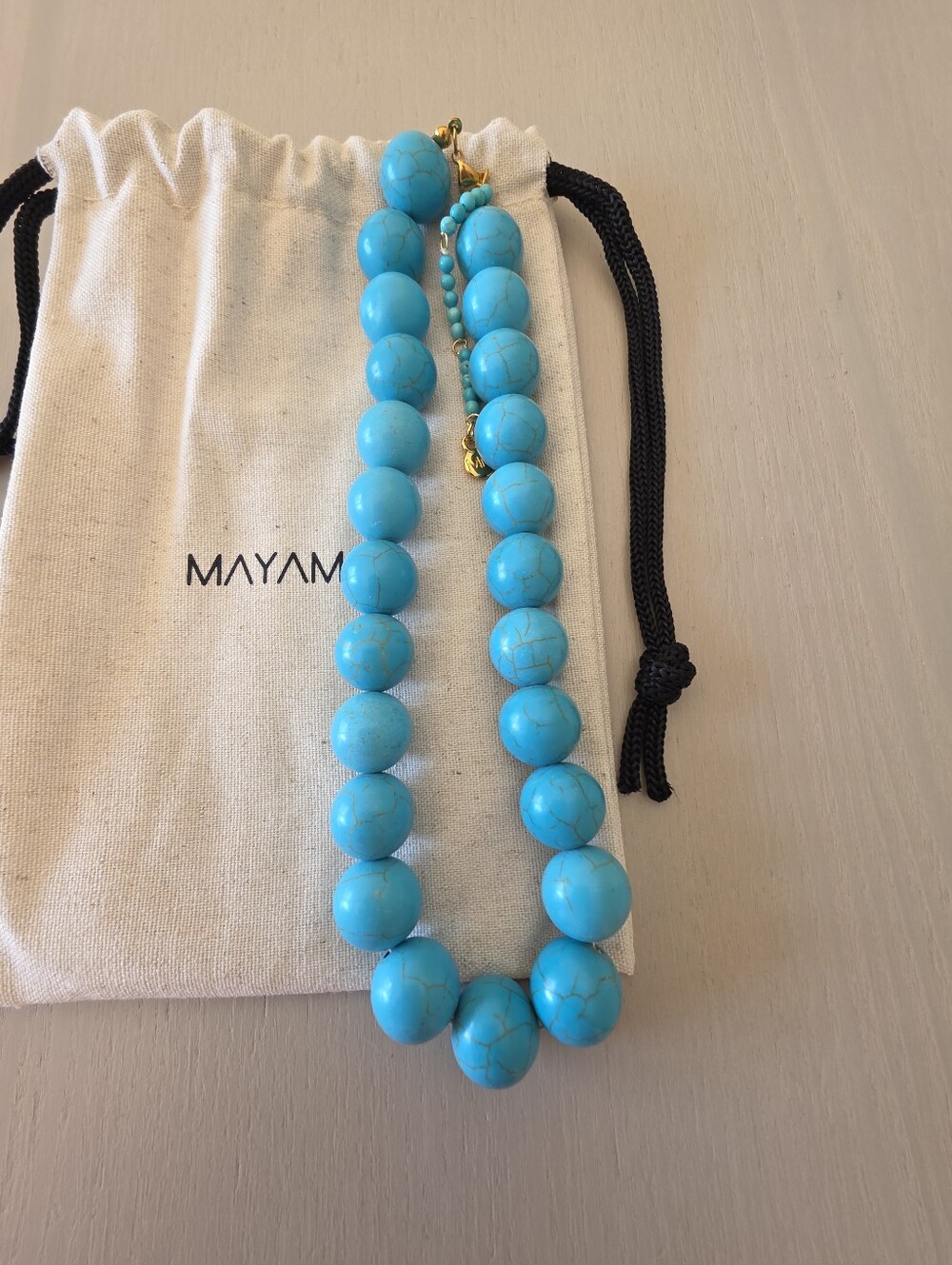 Mayamar Turquoise Round Bead Necklace (Model MM-01734) 16 Inc $120 - Picture 6 of 8